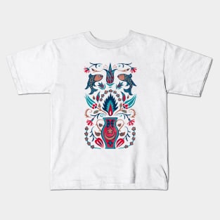 Iznik Tile Arts - Teal Kids T-Shirt